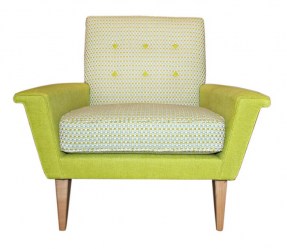 1960's Style Lime Green Arm Chair